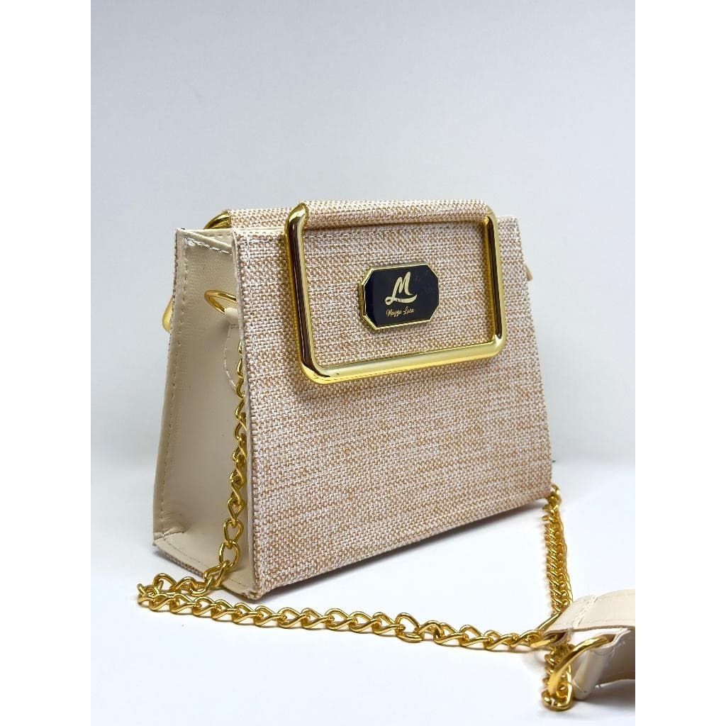 Bolsa Feminina Transversal Pequena Paris Tecido luxo casamento formatura balada alça corrente.