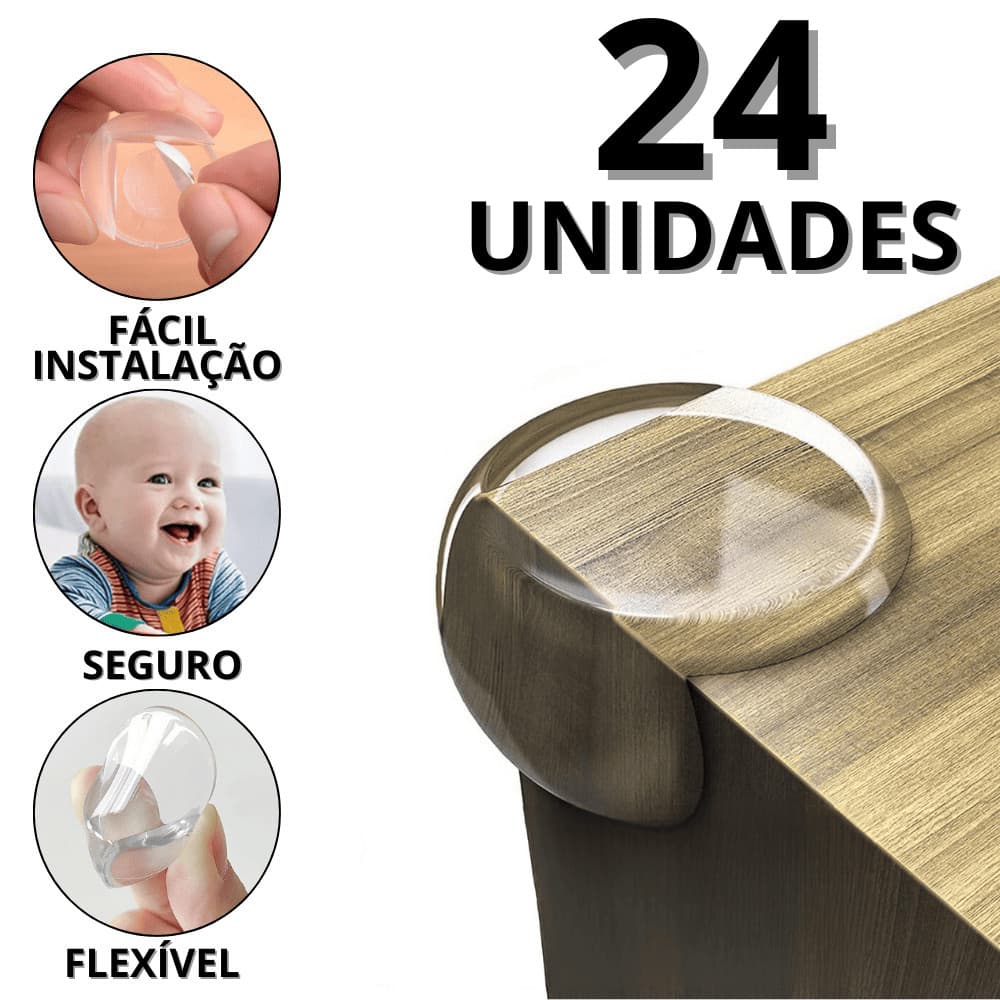 Protetor De Canto De mesa De Vidro Proteção De Quina De Silicone Kit 24 Unidades