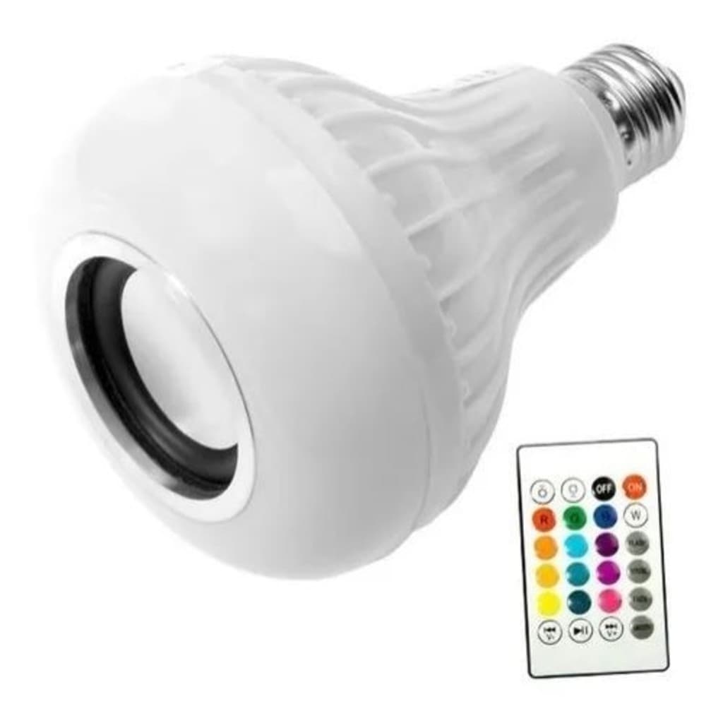 lampada bluetooth caixa de som Luz Muda Cor controlem