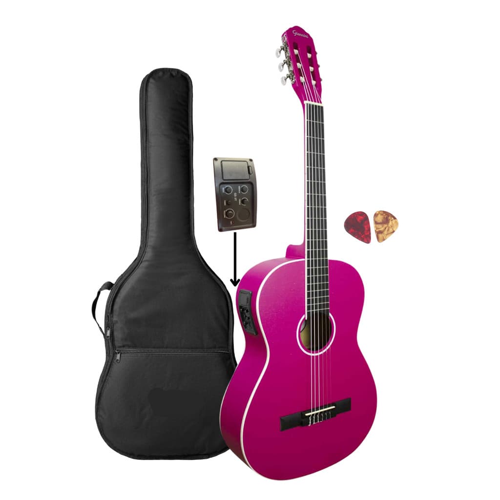 Violão Giannini Elétrico N-14 EQ PKS Pink Satin + Capa Luxo