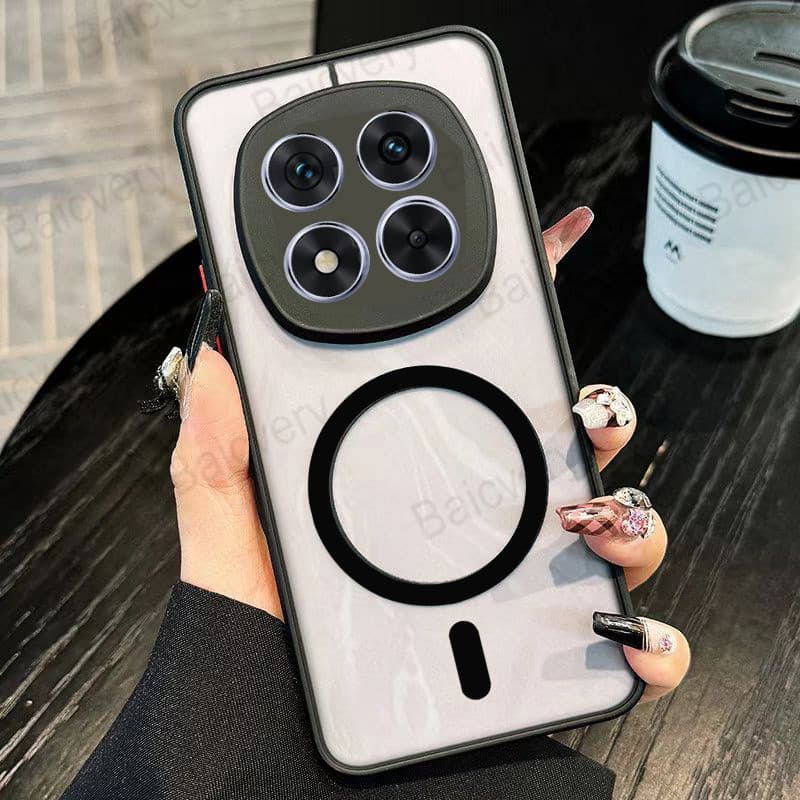 Invólucro Para Xiaomi POCO X7 5G Com Adesivo Magnético Colorido Anti-Queda Capa Traseira Protetora TPU