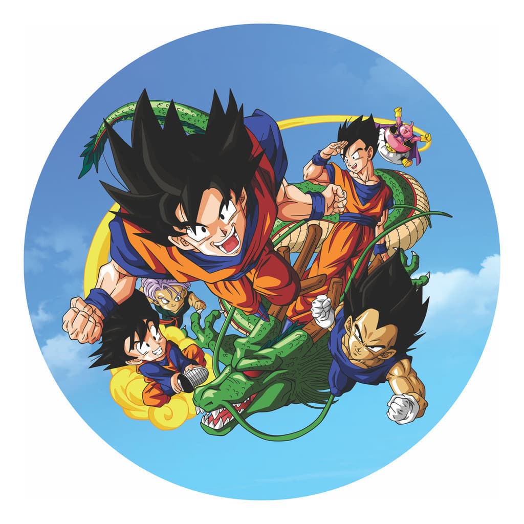 Painel Redondo Tecido Sublimado Dragon Ball 1,5 De Diam