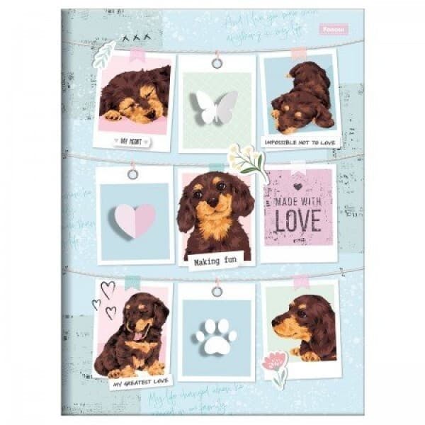 Caderno Brochura 80 folhas Smoogies cachorrinhos - Foroni