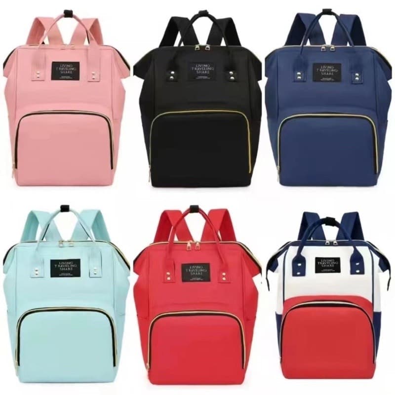 Mochila Bolsa Saída Maternidade Nova Multifunção Living Trav Promoção Preta Azul Rosa Tricolor Rose Verde
