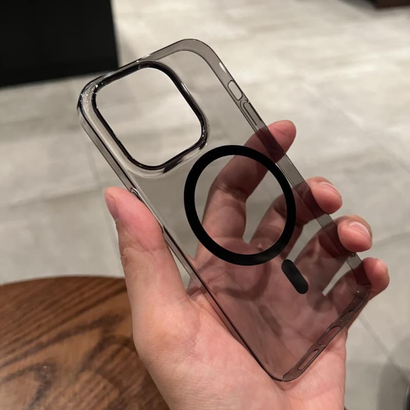 Capa Plástica Rígida Ultra Fina Transparente Para iPhone 15 14 13 12 Pro Max Carregamento Sem Fio Magsafe Magnética PC