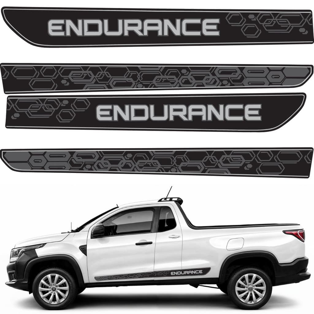 Kit Par Adesivo Faixa Lateral Nova Fiat Strada Endurance 2021 2022 2023 2024