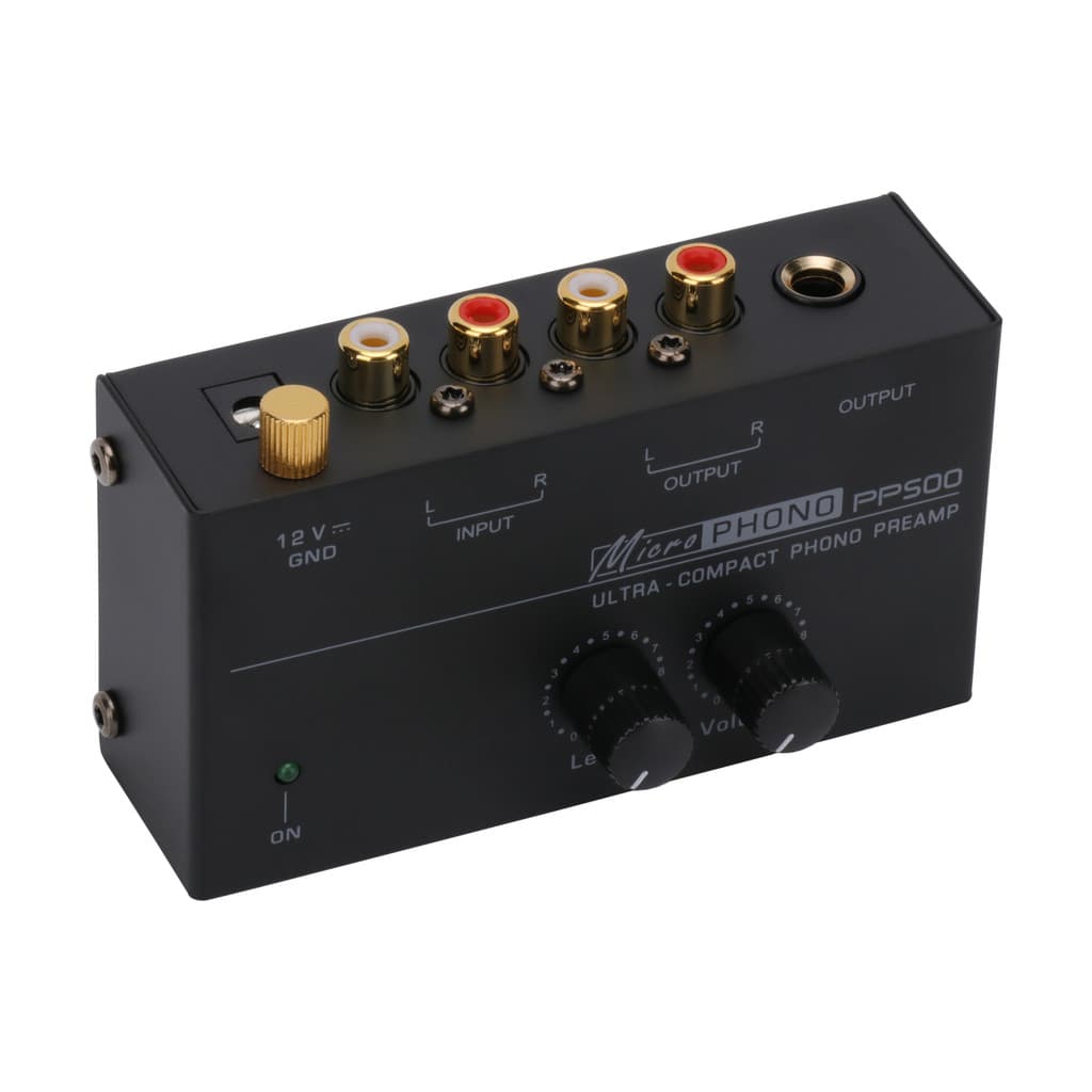 Pré-Amplificador Phono Ultracompacto Com Controles De Nível E Volume Entrada Saída RCA 1/4