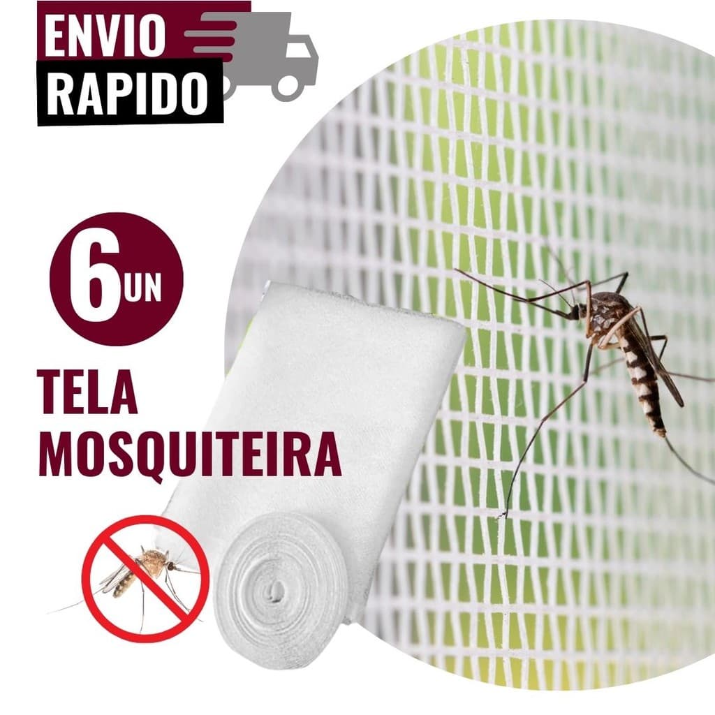 6 Unidades de Tela Mosquiteira 1,50Mx1,80M Janela Ajustável  Dengue Inseto Mosquito