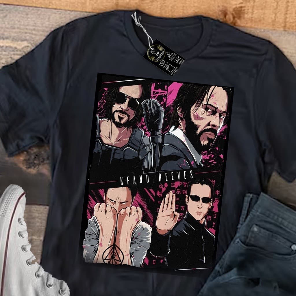 Camiseta   Keanu Reeve Camisa top ! font t-shirt