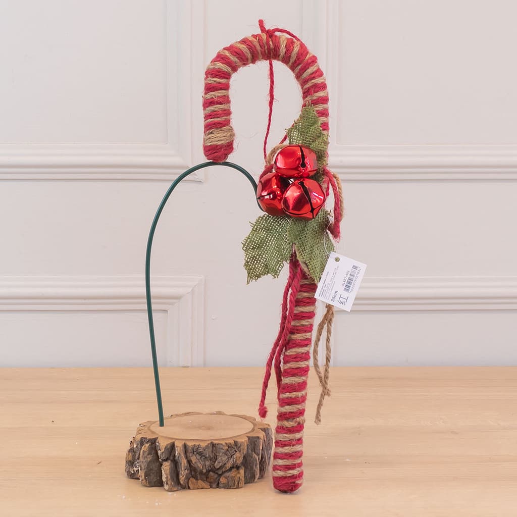 Enfeite Natal Bengala C/Guizo (Vermelho) 35cm (Florarte)