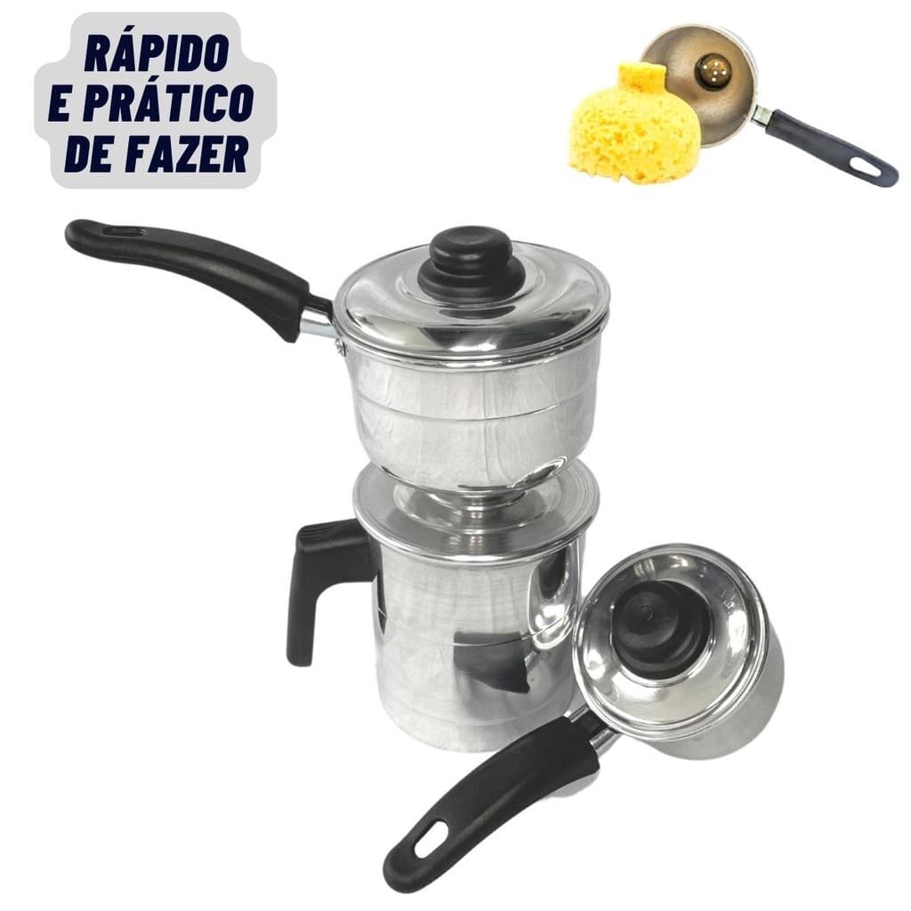 Cuscuzeiro Peitinho de Moça Porção Única Individual Com 2 Conchas Ideal Para Cuscuz Nordestino