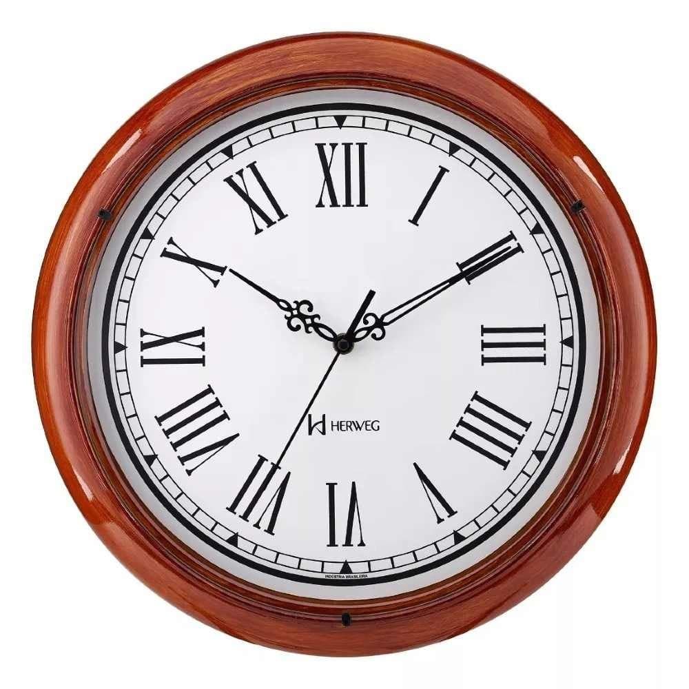 Relógio de Parede Herweg Nr Romano 40cm 660132 328 CANELA