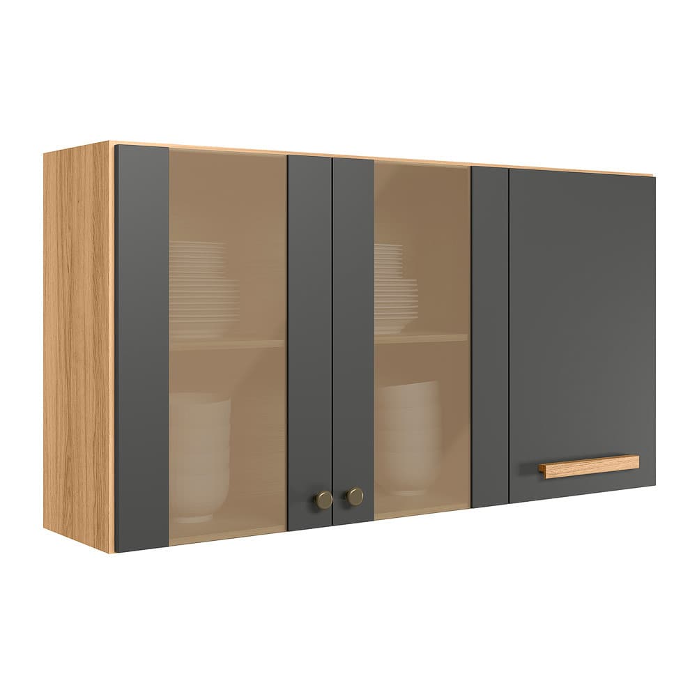 Armario para Cozinha Modulado Aereo Intenza 120cm com portas de vidro