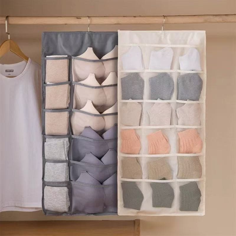Organizador de Sutiãs Calcinhas Meias Pendurável para Guarda-Roupa com 30 Bolsos