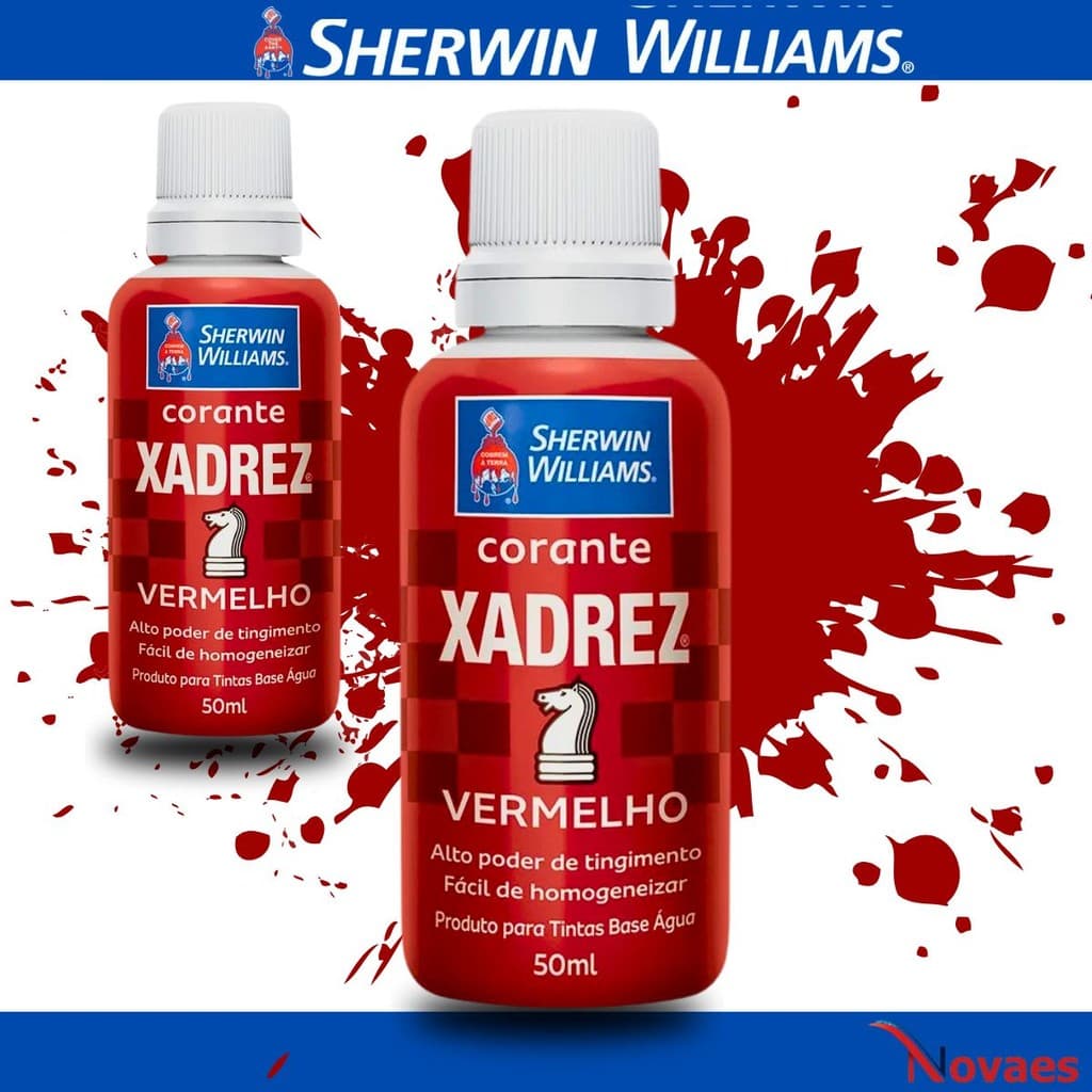 Kit 2 Corante Para Tintas Pigmento Vermelho Parede Xadrez
