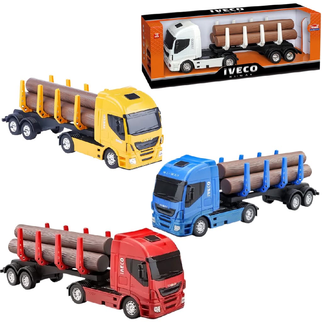 Caminhão de Brinquedo Iveco com Toras de Madeira Original Usual
