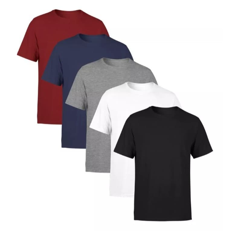 Camiseta Básica Masculina Lisa de Algodão.