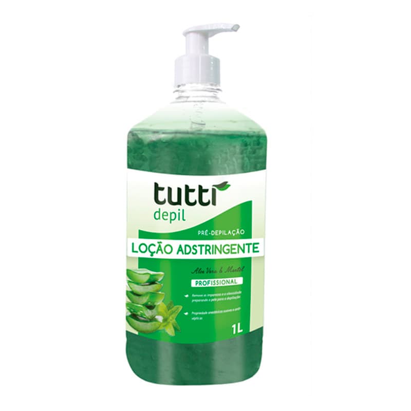Loção Adstringente Aloe Vera e Hortelã 1L Tutti Depil