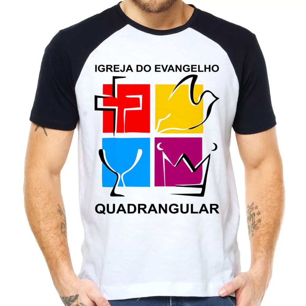 Camiseta Evangelica Quadrangular Gospel Camisa Blusa Raglan