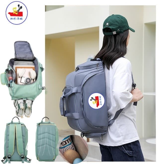 WSX Bolsa Esportiva Feminina Bolsa de Ginástica Posição de Sapato Separação Seca e Molhada Portátil Viagem Mochila de Gr