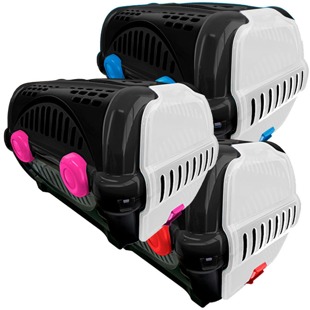 Caixa Transporte Cachorro Cão Gato Apto Avião Carro Viagem Porte Pequeno Luxo Black N2 Furacão Pet