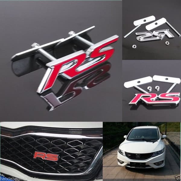 Emblema de Carro em Metal 3D Rs, Logo da Grade Dianteira, Acessórios Automotivos para Carros Esportivos 41