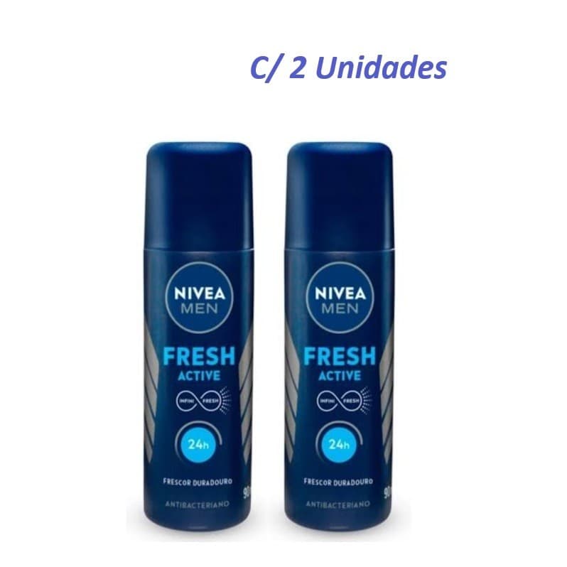 Kit C/ 2 Unidades Desodorante Nivea Spray Men Fresh Active 90ml