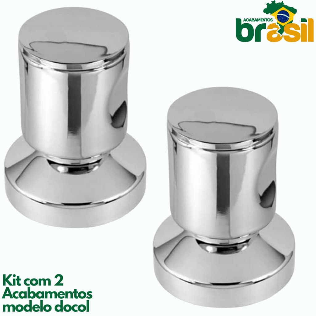 Acabamento Registro metal Pressão/Gaveta C42 padrão Docol 1/2, 3/4 Metal Chuveiro Kit 2 acabamentos
