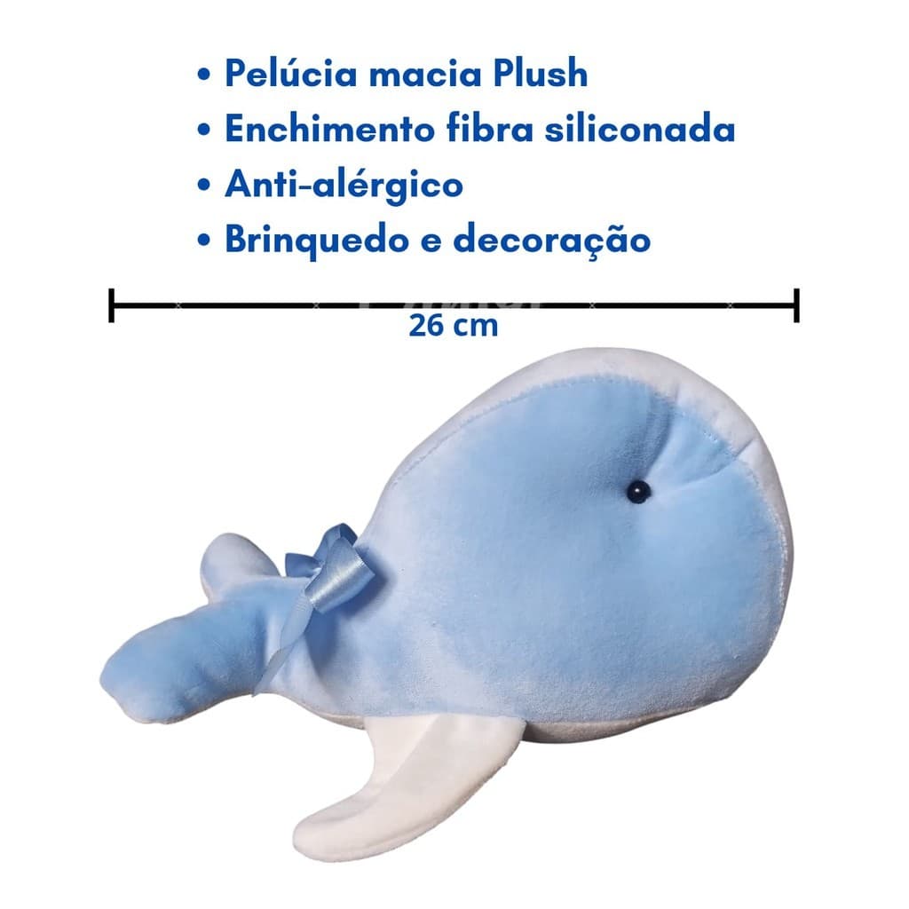 Pelúcia Baleia super Fofinha – 26 cm