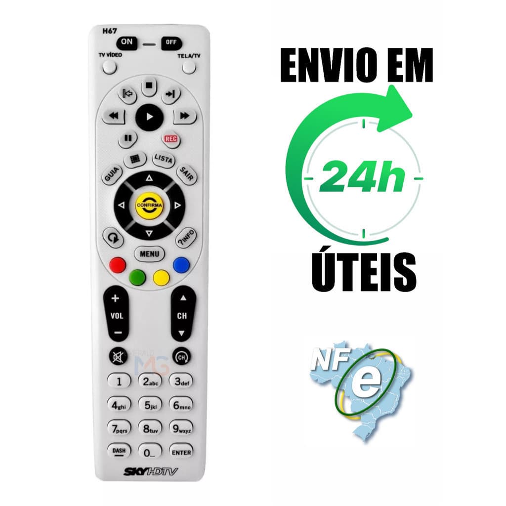 Controle Remoto Original Sky Hdtv Hd Plus H67 Novo