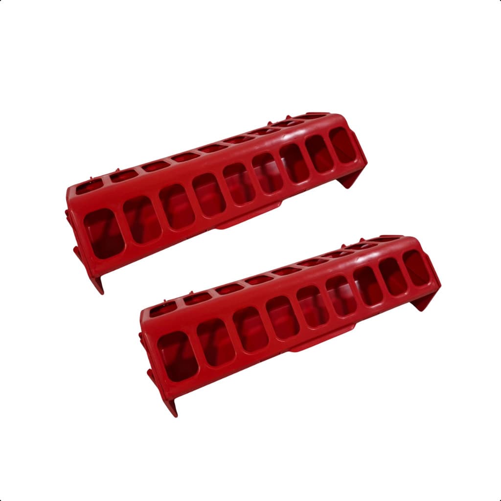 Kit 2 Comedouro Calha 30cm Para Aves Frango Cordona Galinhas