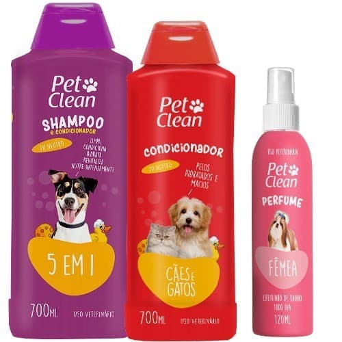 Kit Shampoo 5 em 1 Condicionador Perfume Banho E Tosa Pet