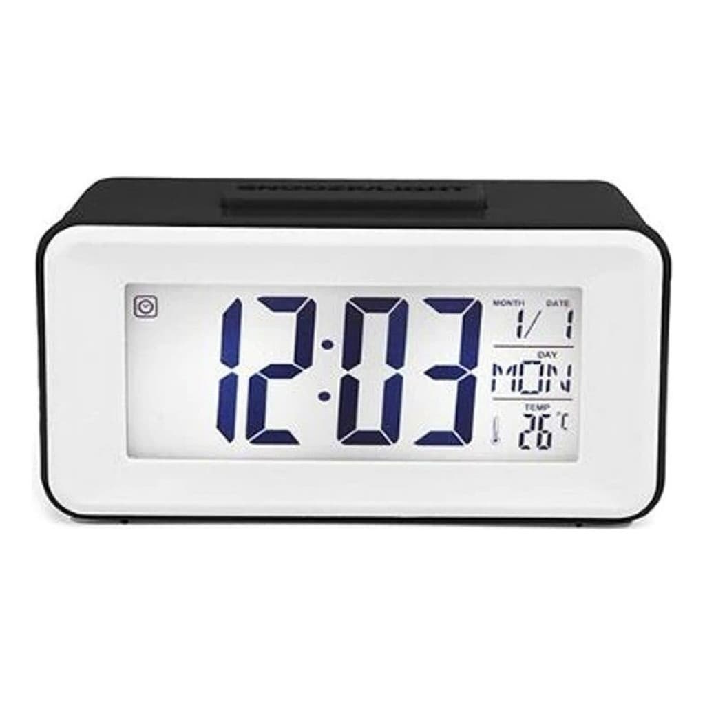 Relógio Despertador Digital Alto De Mesa Calendário Chronos Idoso Acende Tela Temperatura