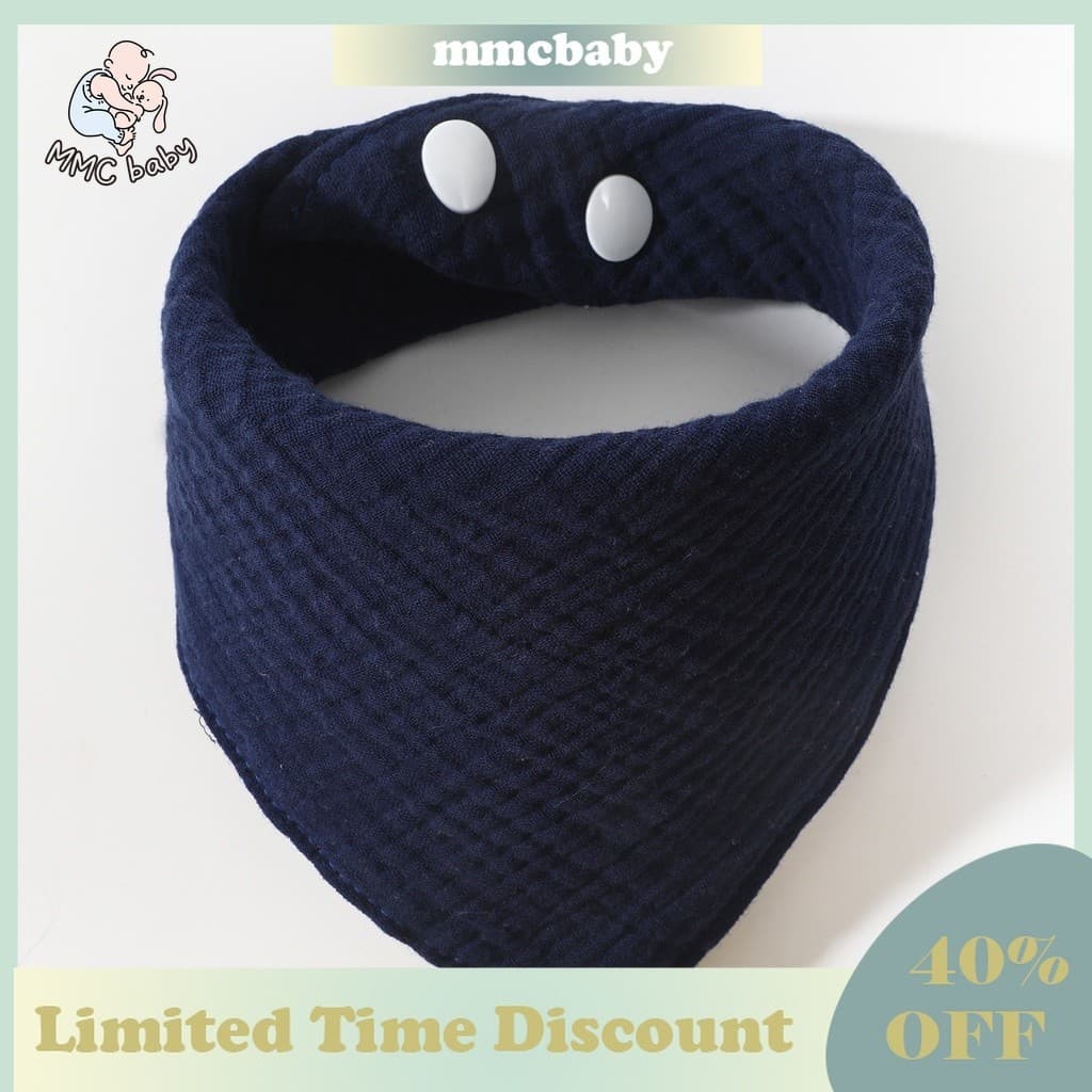 Babete Elástico Absorvente Gaze Sólido Cor Ajustável Portátil Coisas De