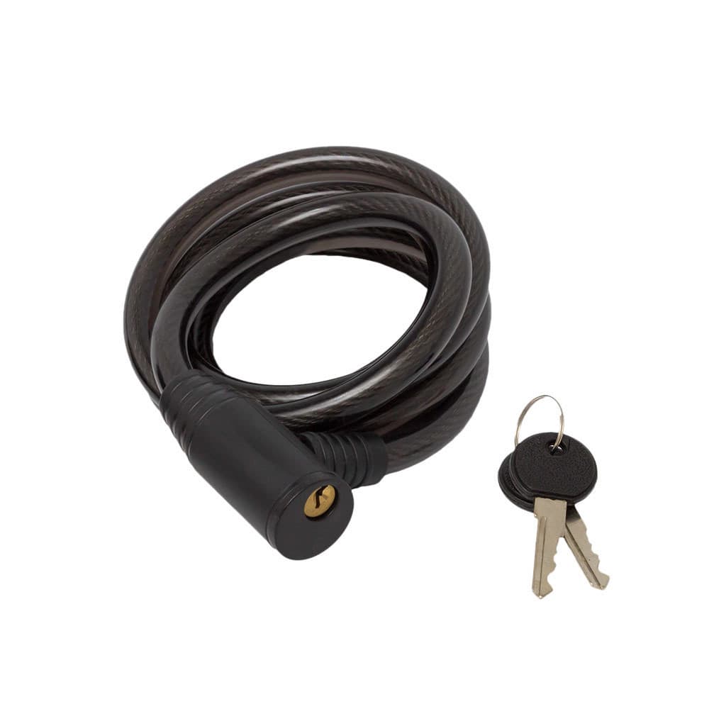 Cadeado Aço 12mm x 1m ou 1,5m Preto 2 Chaves GTA Durável