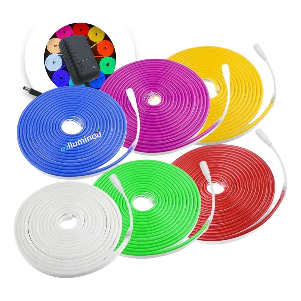 5m Mangueira Led Neon Original 12v Prova Dagua Com Fonte
