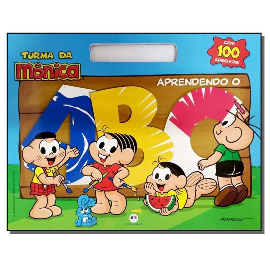 Mega Bloco Turma Da Mônica - Colorir E Atividades - Aprendendo O Abc | Com 100 Adesivos