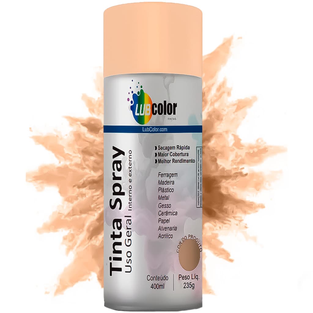 Tinta Spray Bege 400ml Madeira Plástico Metal Isopor Papel Uso Geral Profissional Alta Qualidade