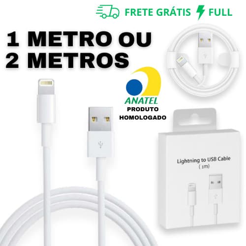 CABO PARA IOS USB DE CARREGAMENTO RÁPIDO DADOS DE 1M OU 2M PARA IOS COMPATÍVEL IPHONE