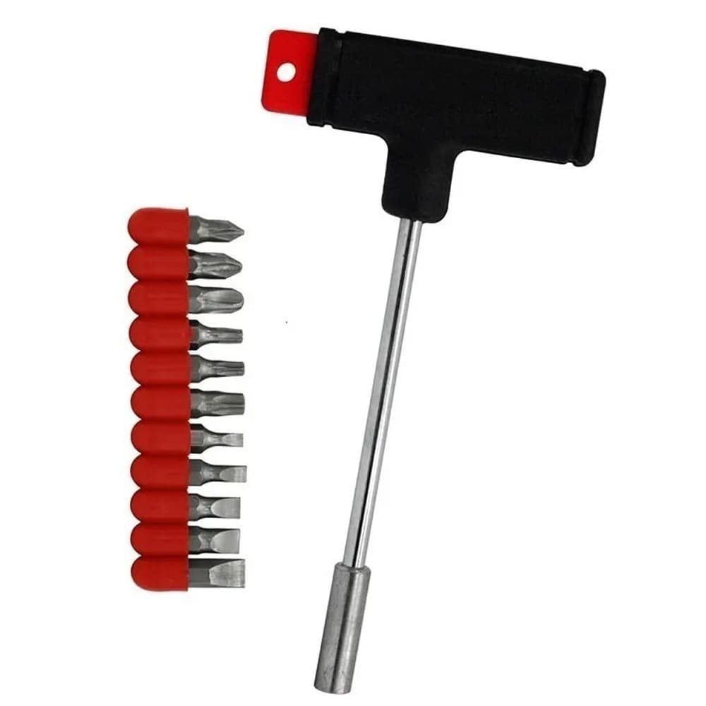 Chave T com jogo de Bits e Pontas com 11 Peças 6XM Excellent