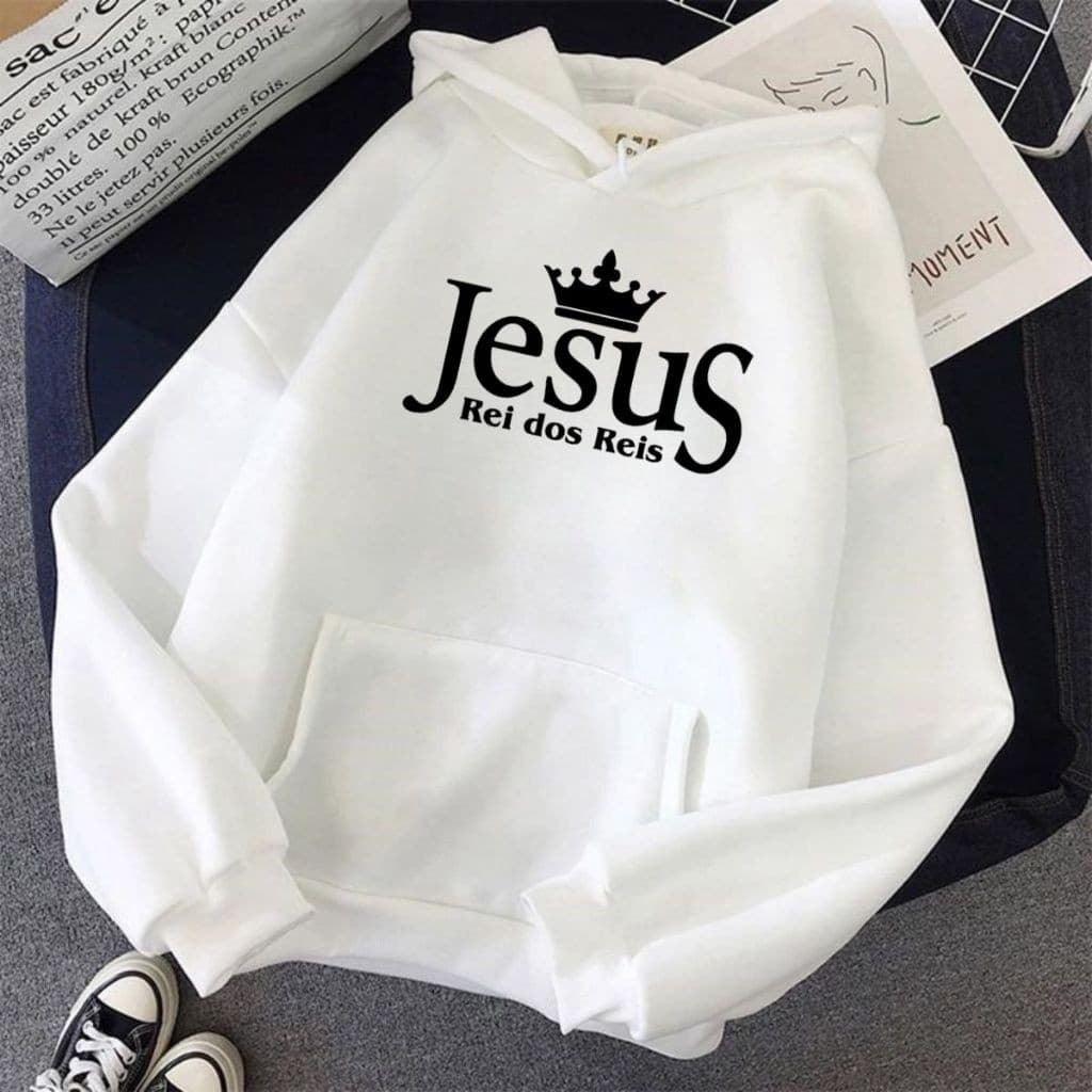 Blusa de frio Moletom Unissex Premium Jesus Cristao Evangelico moda de inverno