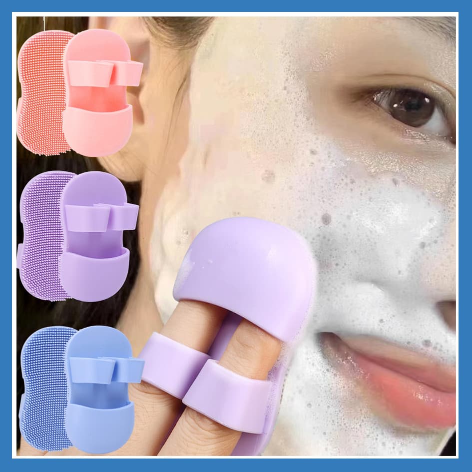 2 pçs escova de limpeza-Mini escova de massagem de dedo-Silicone, macio, reutilizável-limpador de nariz escova de remoçã