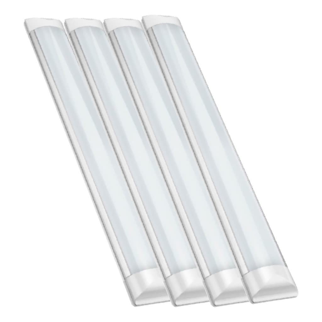 Kit Slim 4 Luminária Led 36w Tubular Sobrepor 120cm - Luz Branco Frio 6500k