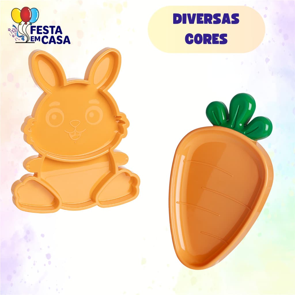 Kit Bandeja Petisqueira Páscoa Coelhinho e Cenoura - Festplastik