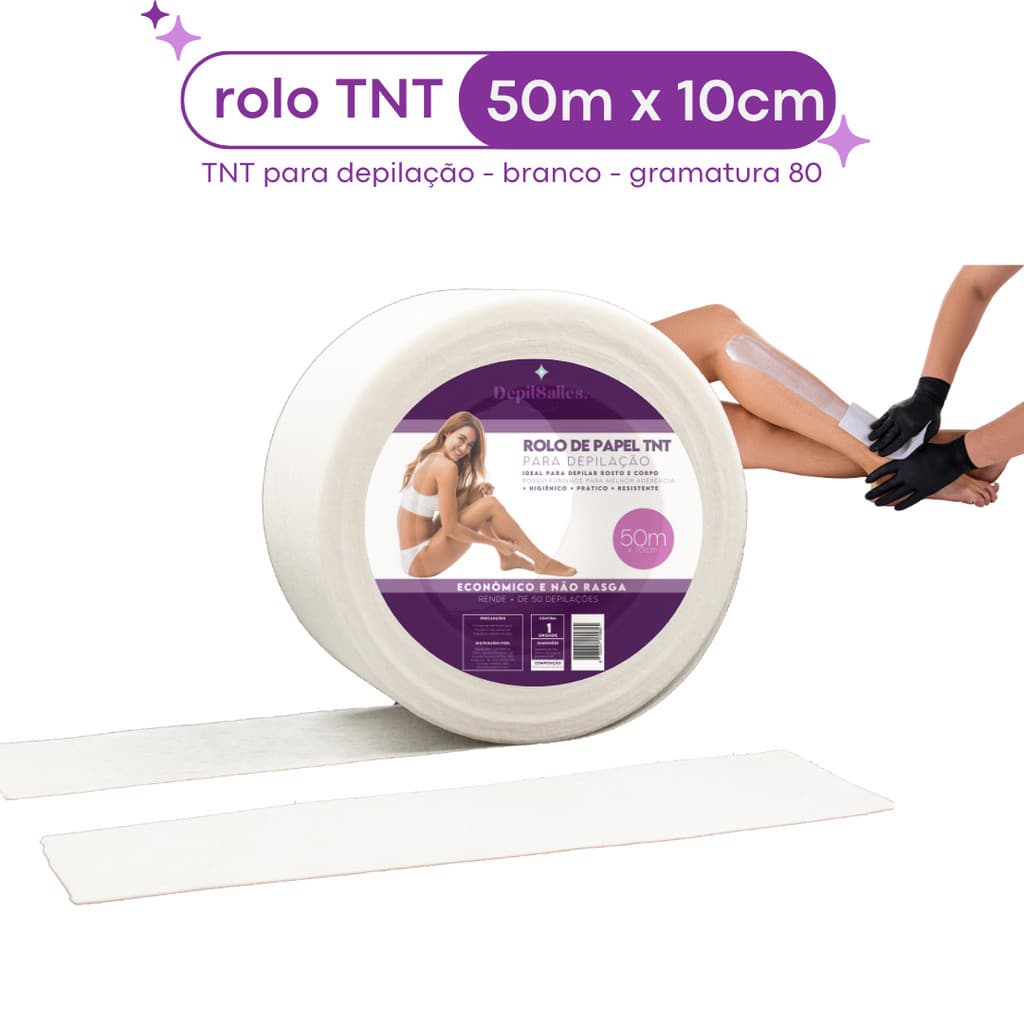 Rolo Papel TNT para Depilação 80gr DepilSalles - 50m X 10cm