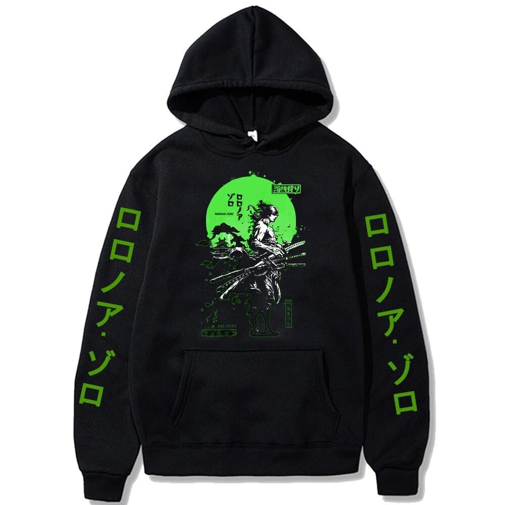 Moletom Canguru Blusao De Frio Roronoa Zoro Espadashin Santoryu Anime One Piece Unissex