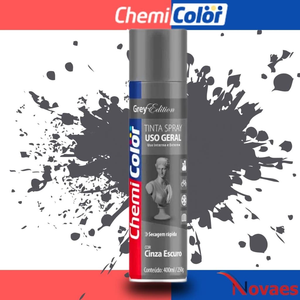 Tinta Spray Chemicolor Cinza Escuro 400ml Profissional