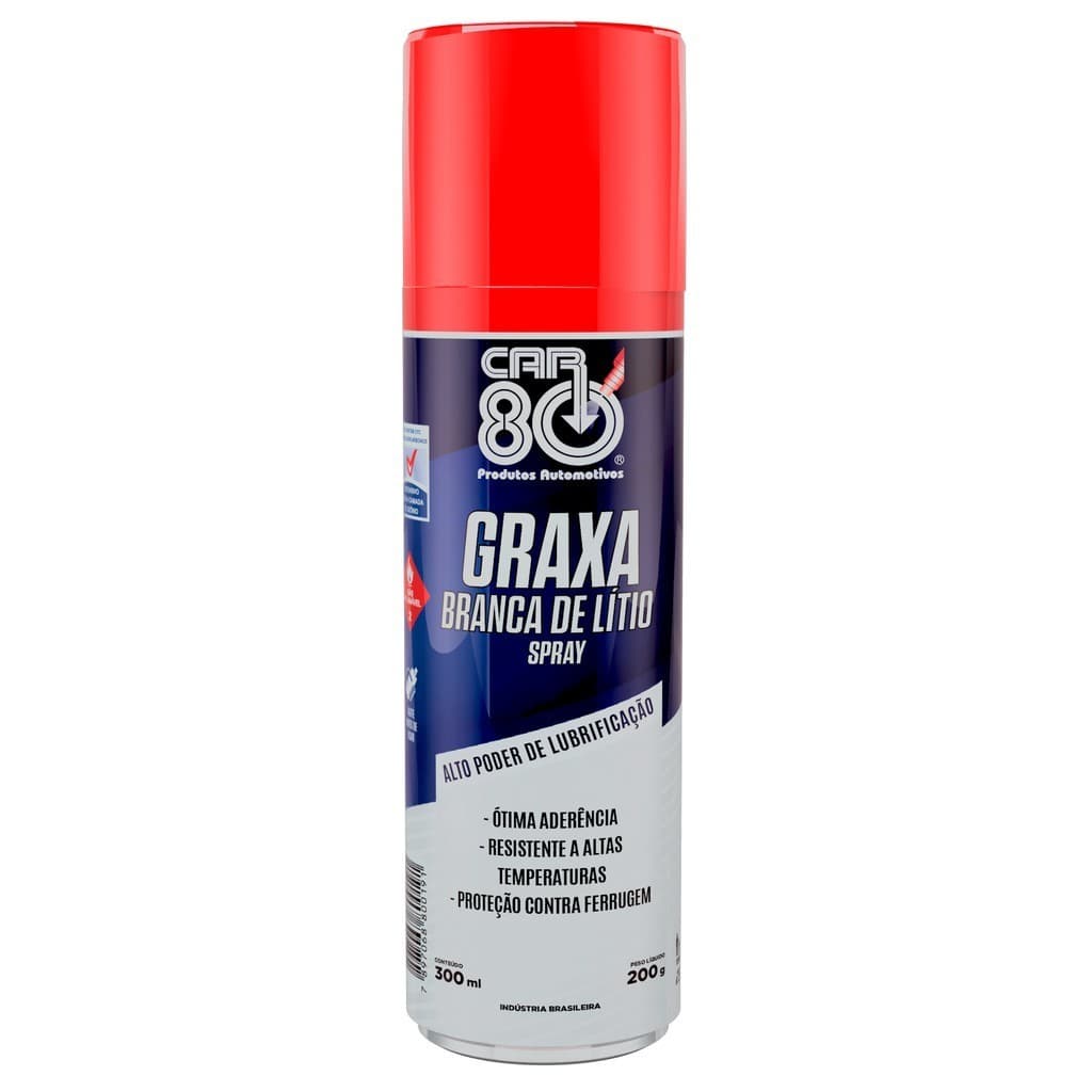 Graxa Branca De Lítio Spray 300ml Car80