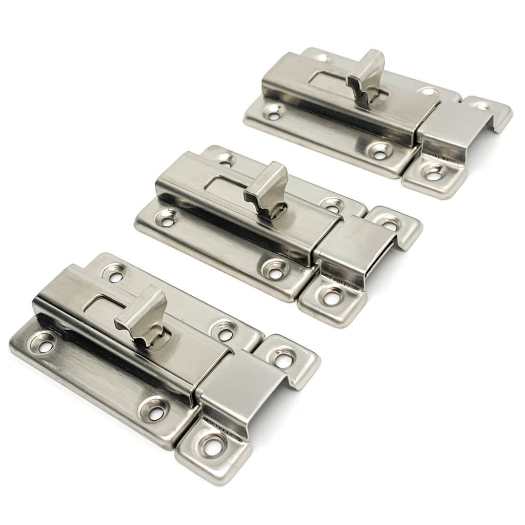 Kit 3 Trinco Ferrolho Fecho Cromado Para Porta Portão Janela