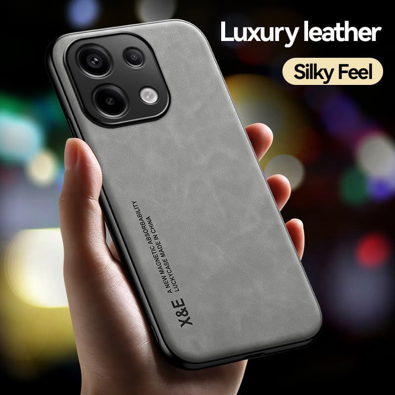 Capa Magnética De Couro De Pele De Carneiro Para Xiaomi Poco M7 X7 X6 Pro Redmi 15 15C 14C 13C Nota 15 14 13 Plus De Tel